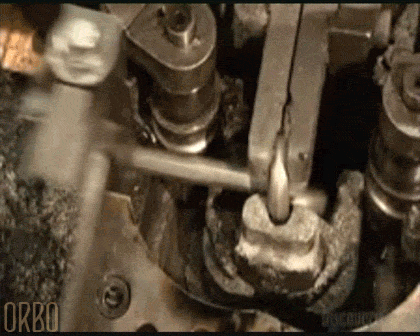 A chain being assembled in perfectly looped gif